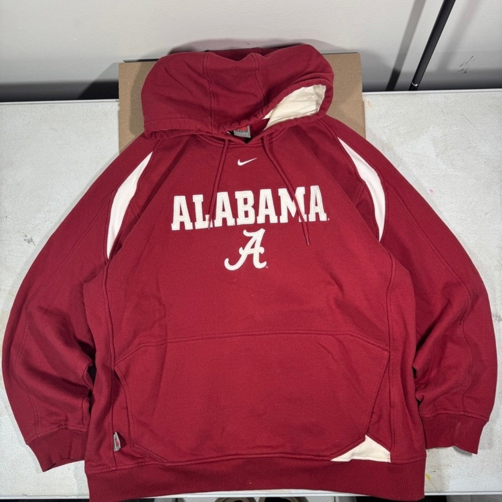 VIntage Y2K Team Nike Alabama Crimson Tide Center Swoosh Hoodie Jacket Mens L